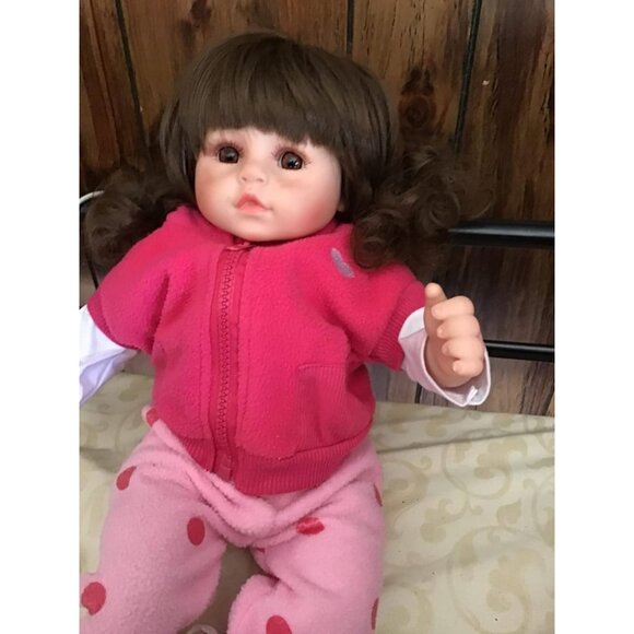 🆕22Inch Soft Cloth Body Newborn Baby Poseable Limbs Emma Grace Girl Baby - Picture 1 of 8